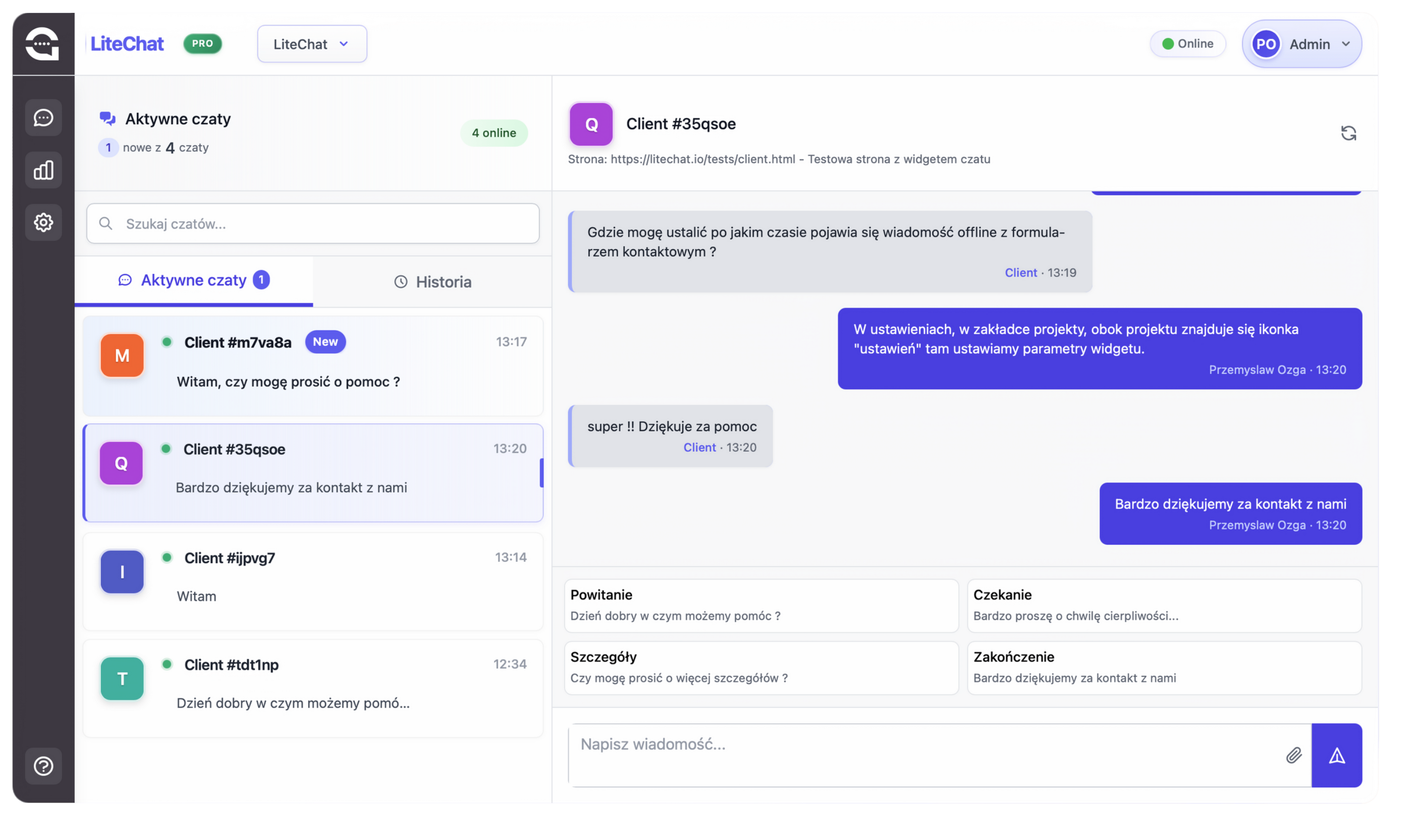 LiteChat Dashboard